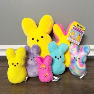 Peeps Easter Bunnies Plush MIxed Lot of 7